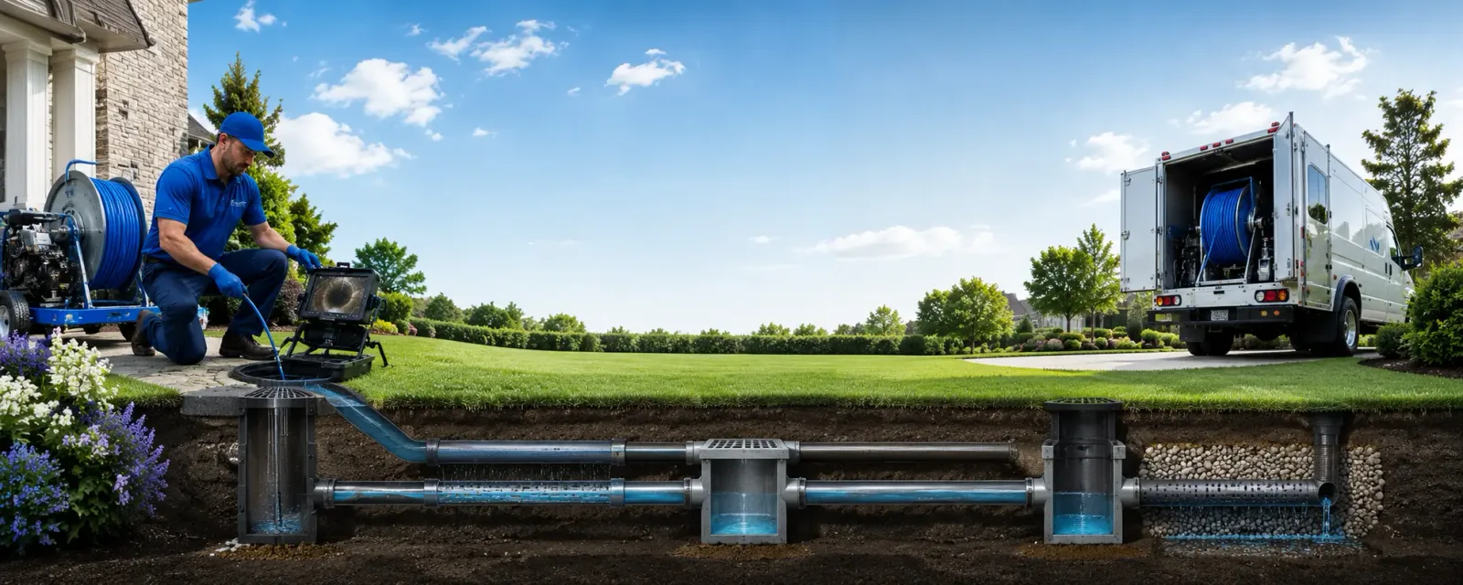 Outdoor drain cleaning information for Sharon, MA
